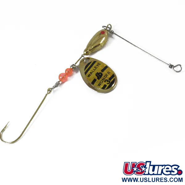 Vintage  South Bend Walleye Wonder 3, 1/2oz Gold spinning lure #3571