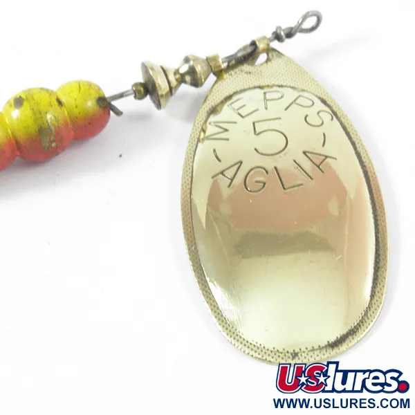 Vintage   Mepps Aglia 5, 1/2oz Brass spinning lure #3587