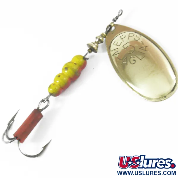 Vintage   Mepps Aglia 5, 1/2oz Brass spinning lure #3587