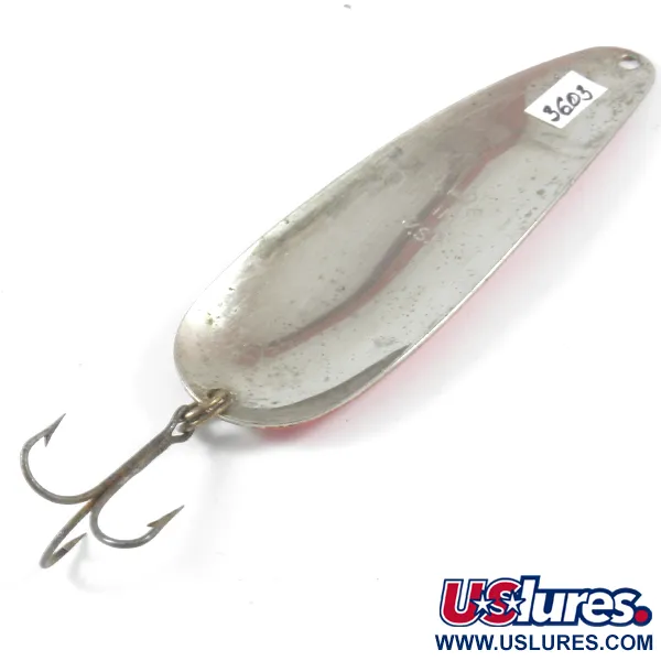Vintage  Worth Chippewa, 2/3oz Red / White / Nickel fishing spoon #3603