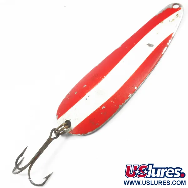 Vintage  Worth Chippewa, 2/3oz Red / White / Nickel fishing spoon #3603