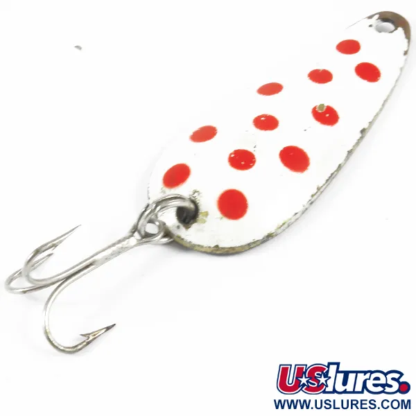 Vintage  Aeroplane Spinner Aero, 1/4oz White / Red / Brass fishing spoon #3604