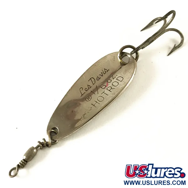 Vintage  Luhr Jensen Les Davis Hotrod, 3/16oz Nickel fishing spoon #3605