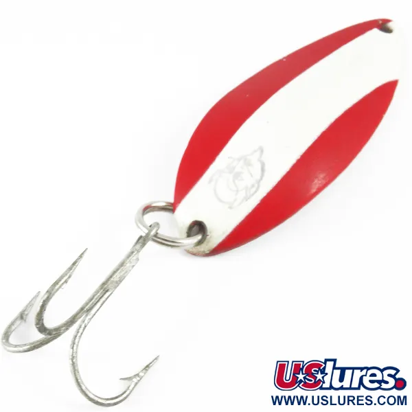 Vintage  Eppinger Dardevle Devle Dog 7700, 1/2oz Red / White / Nickel fishing spoon #3608