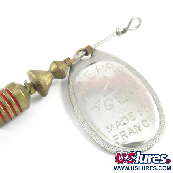 Vintage   Mepps Aglia 2 dressed (squirrel tail), 3/16oz Silver spinning lure #3613