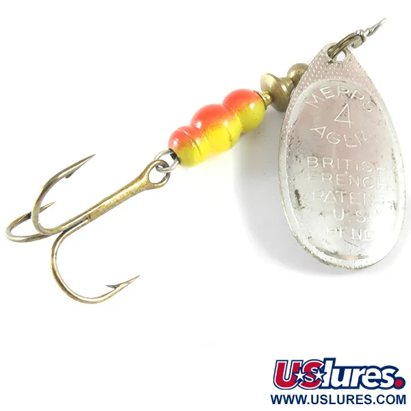 Vintage   Mepps Aglia 4, 1/3oz Silver spinning lure #3619