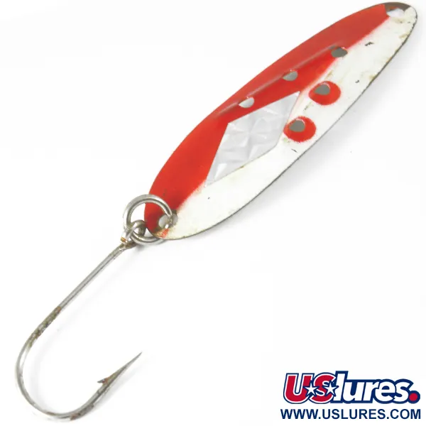 Vintage   Heddon Sculpin, 3/16oz Red / White fishing spoon #3642