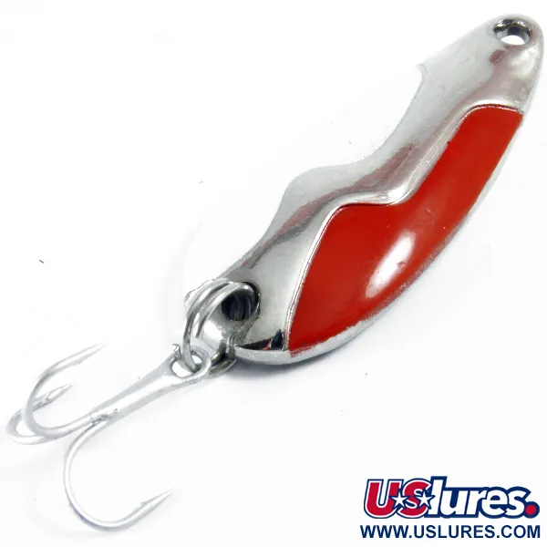 Vintage  Acme Kamlooper, 2/5oz Nickel / Red / White fishing spoon #3643