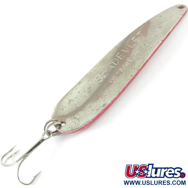 Vintage  Eppinger Dardevle Seadevlet, 1 1/3oz Red / White / Nickel fishing spoon #3675