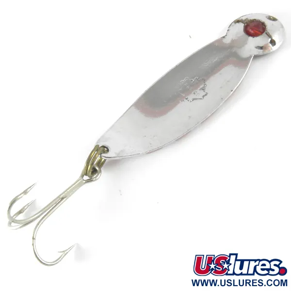 Vintage  Unknown Errico One eye , 1/2oz Nickel / Red fishing spoon #3683