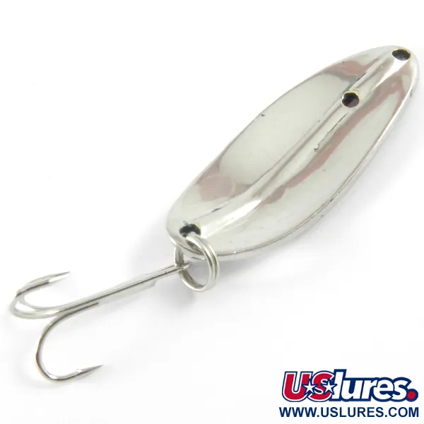 Vintage  TODDCO Main liner , 2/5oz Nickel / Red fishing spoon #3684
