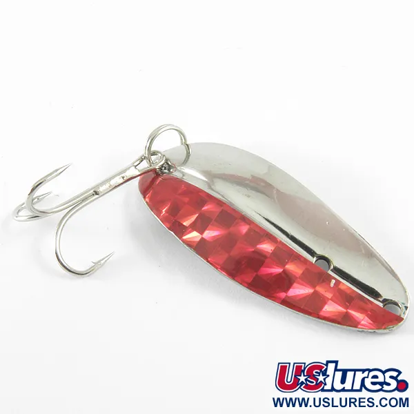 Vintage  TODDCO Main liner , 2/5oz Nickel / Red fishing spoon #3684