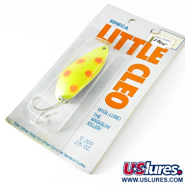  Seneca Little Cleo (Hula Girl) UV, 1/2oz Yellow / Red / Nickel fishing spoon #3705