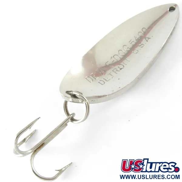 Vintage  Eppinger Dardevle Devle Dog 5400, 2/3oz Nickel fishing spoon #3710