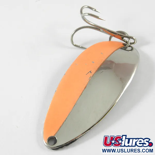 Vintage  Seneca Little Cleo (Hula Girl), 1/2oz Nickel / Orange fishing spoon #3717