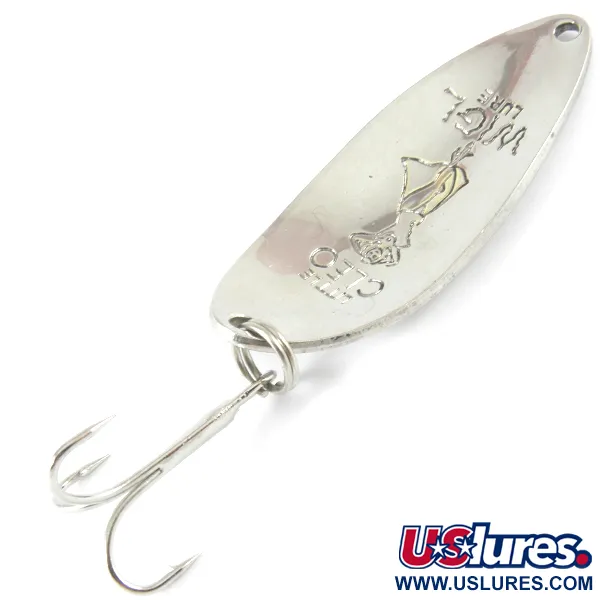 Vintage  Seneca Little Cleo (Hula Girl), 1/2oz Nickel / Blue fishing spoon #3724