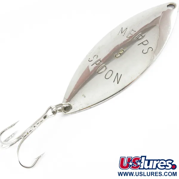 Vintage   Mepps Spoon 3, 2/5oz Nickel fishing spoon #3726