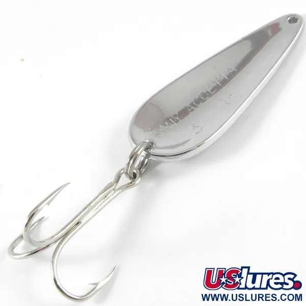 Vintage   Tony Accetta 3 H, 2/5oz Nickel fishing spoon #3728