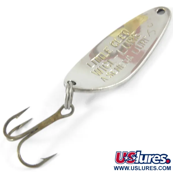 Vintage  Seneca  Little Cleo, 1/4oz Nickel / Blue fishing spoon #3731