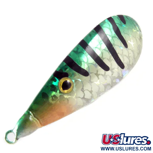 Vintage   Weedless Johnson Silver Minnow, 1/3oz Tiger fishing spoon #3734