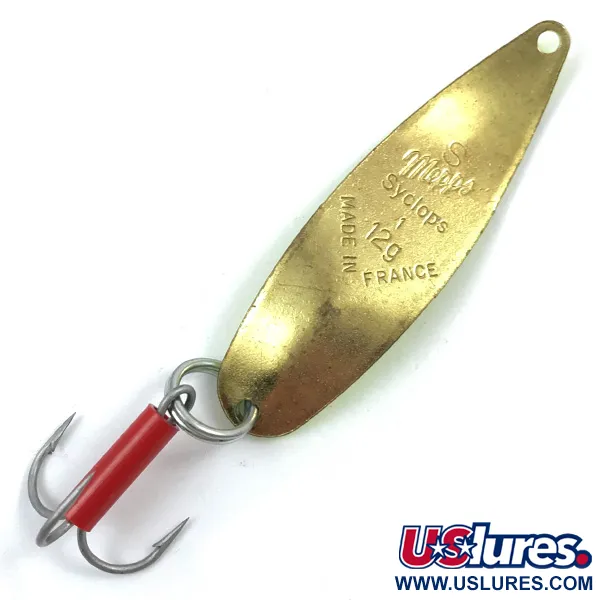 Vintage   Mepps Syclops 1, 2/5oz Chartreuse / Gold fishing spoon #3761
