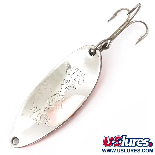 Vintage  Seneca Little Cleo (Hula Girl), 1/2oz Nickel / Orange fishing spoon #3765