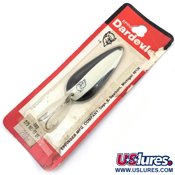  Eppinger Dardevle Imp, 2/5oz Black / White / Nickel fishing spoon #3767