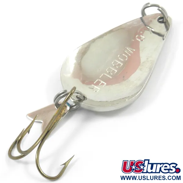 Vintage  Acme K.O. Wobbler, 1/2oz Nickel / Blue fishing spoon #3773