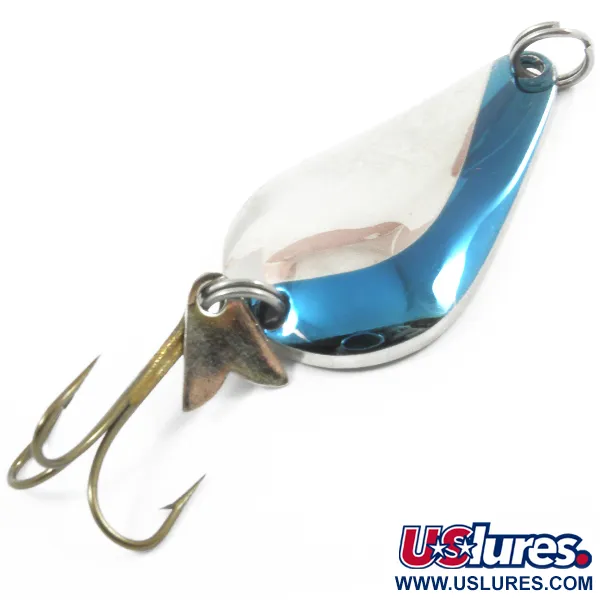 Vintage  Acme K.O. Wobbler, 1/2oz Nickel / Blue fishing spoon #3773