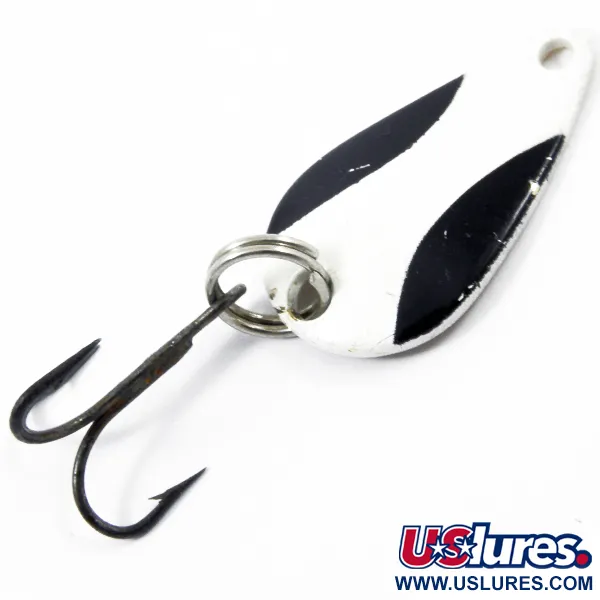 Vintage  Acme K.O. Wobbler, 1/8oz Black / White / Gold fishing spoon #3775