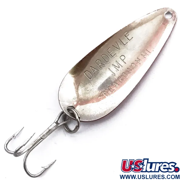Vintage  Eppinger Dardevle Imp, 2/5oz Red / White / Nickel fishing spoon #3781
