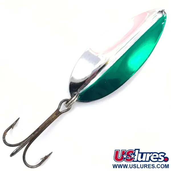 Vintage  TODDCO Main liner , 2/5oz Nickel / Green fishing spoon #3782