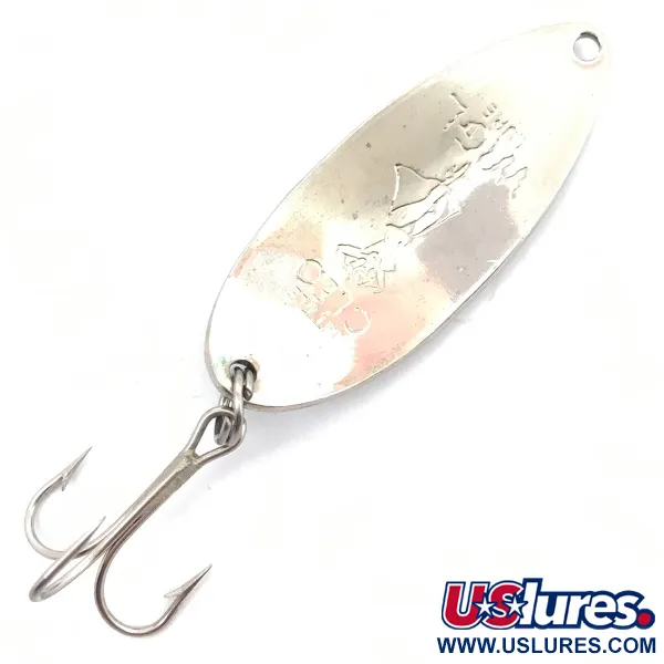 Vintage  Seneca Little Cleo (Hula Girl), 1/2oz Nickel / Green fishing spoon #3784