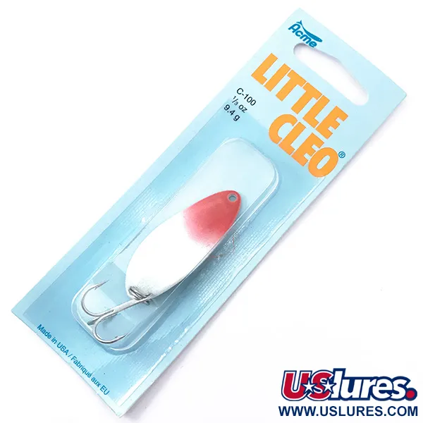   Acme Little Cleo, 1/3oz White Pearl / Red fishing spoon #3800