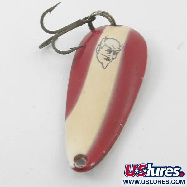 Vintage  Eppinger Dardevle Spinnie, 1/3oz Red / Ivory / Nickel fishing spoon #3811