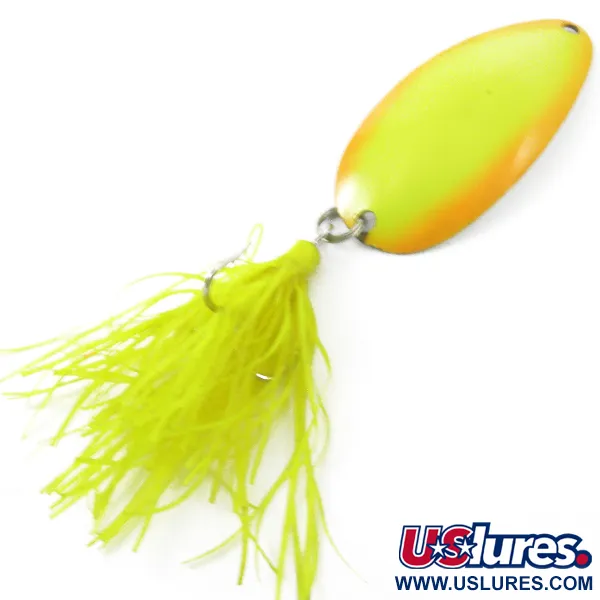 Vintage  Red Eye Lures RED EYE, 3/8oz Yellow / Orange / White fishing spoon #3812