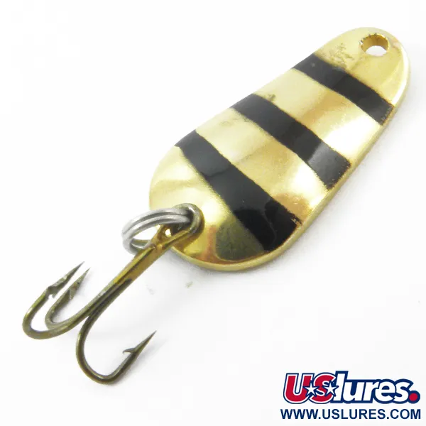 Vintage  Lucky Strike Banshee wobbler, 1/4oz Gold / Black fishing spoon #3814