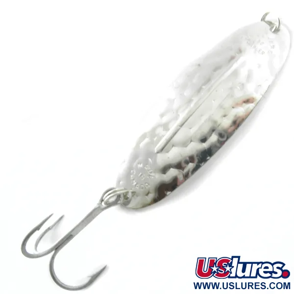 Vintage   Williams Wabler W60, 3/4oz Hammered Silver fishing spoon #3824