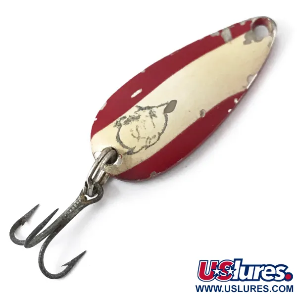 Vintage  Eppinger Dardevle Midget, 3/16oz Red / White / Nickel fishing spoon #3826
