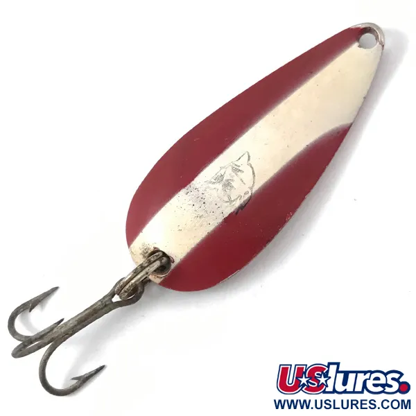 Vintage  Eppinger Dardevle Spinnie, 1/3oz Red / White / Nickel fishing spoon #3828