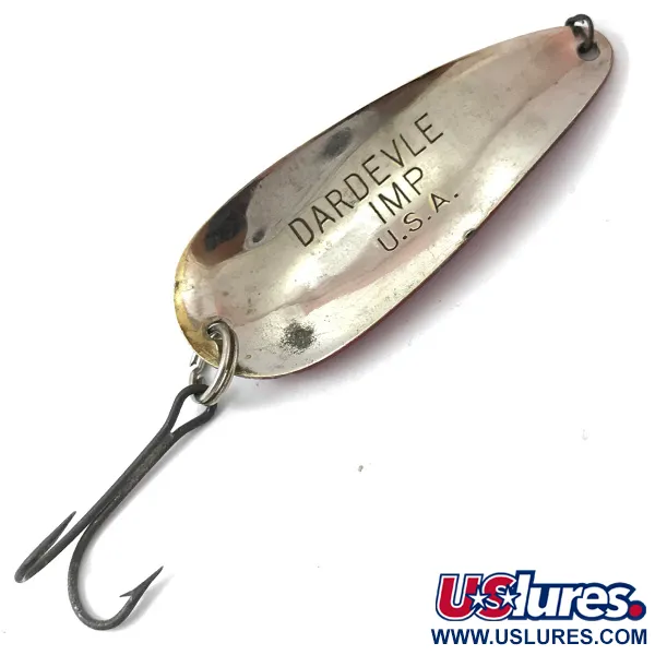 Vintage  Eppinger Dardevle Imp, 2/5oz Red / White / Nickel fishing spoon #3830