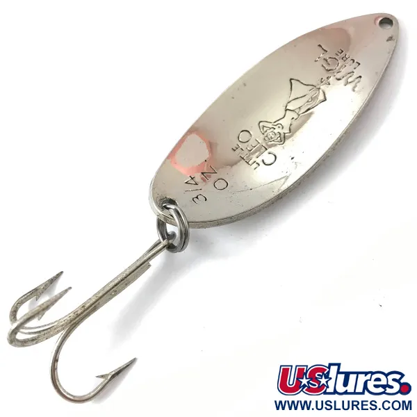 Vintage  Seneca Little Cleo (Hula Girl), 3/4oz Nickel / Blue fishing spoon #3831