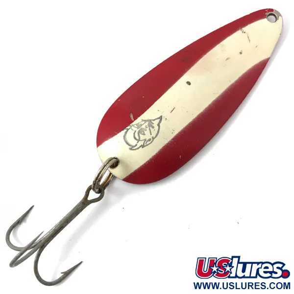 Vintage  Eppinger Dardevle Dardevlet , 3/4oz Red / White / Nickel fishing spoon #3832