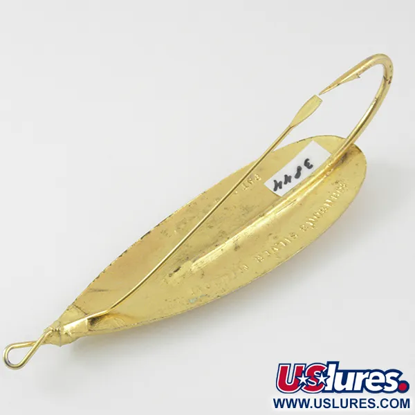 Vintage   Weedless Johnson Silver Minnow, 3/4oz Gold fishing spoon #3844