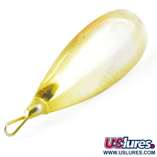 Vintage   Weedless Johnson Silver Minnow, 3/4oz Gold fishing spoon #3844