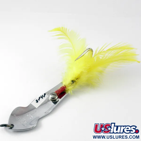 Vintage   Tony Accetta Pet Spoon 15, 1/2oz Nickel / Yellow fishing spoon #3848