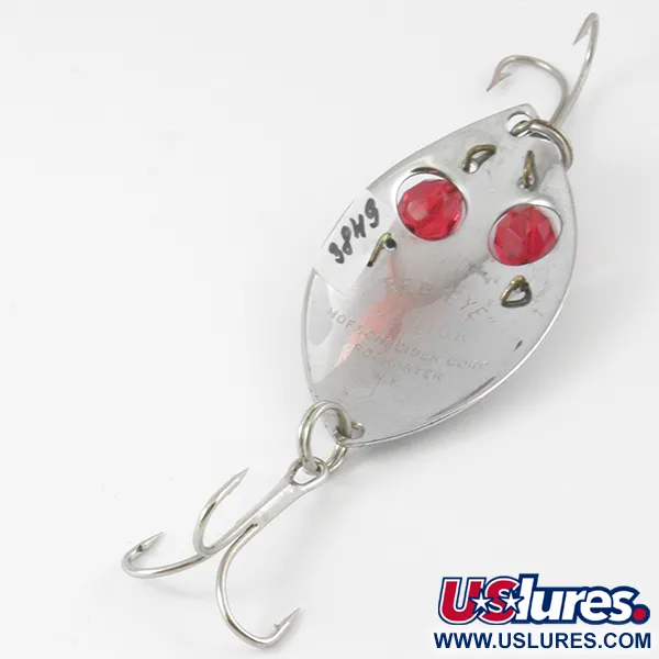 Vintage  Hofschneider Red Eye junior, 1/2oz Nickel / Red Eyes fishing spoon #3849