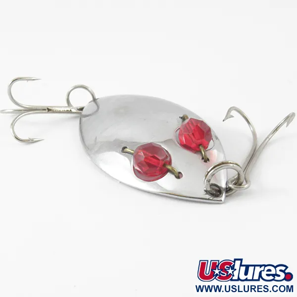 Vintage  Hofschneider Red Eye junior, 1/2oz Nickel / Red Eyes fishing spoon #3849