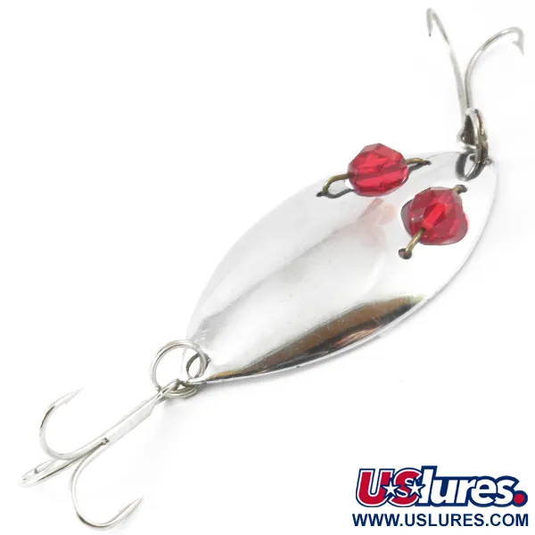 Vintage  Hofschneider Red Eye junior, 1/2oz Nickel / Red Eyes fishing spoon #3849