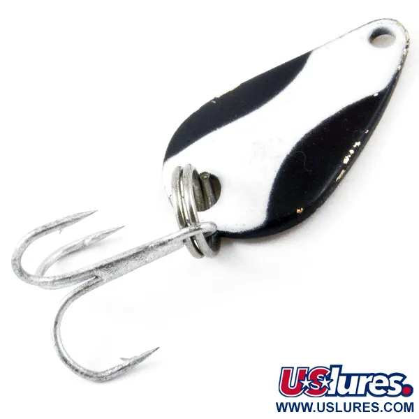 Vintage  Acme K.O. Wobbler, 1/8oz Black / White / Gold fishing spoon #3852